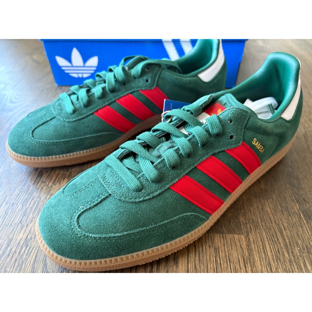 Adidas Samba OG Dark Green Better Scarlet Gum IH6829 Mens 9.5 Sneakers